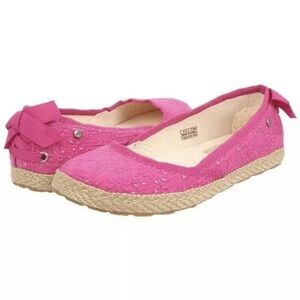 Ugg Tassy Pink Eyelet Flats Girl’s Size 13